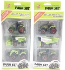 Servicio agrícola: set de máquinas agrícolas 1:64: tractor, cosechadora y tractor con cargadora frontal