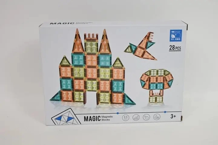 Juego de construcción magnético de 28 piezas