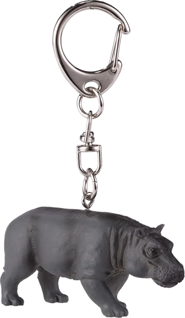 Llavero con figura de hipopótamo