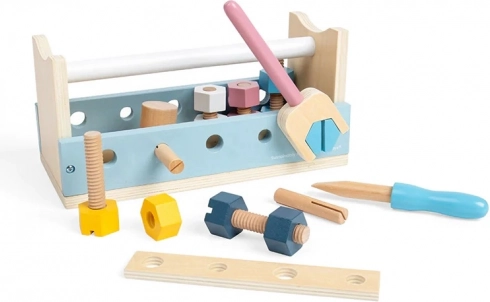 Caja de herramientas de madera 2 en 1 BIGJIGS TOYS