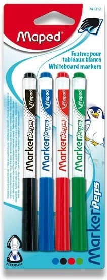 Maped marcadores para pizarra blanca Marker'Peps, set de 4 uds