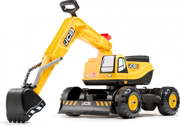 Excavadora infantil de pedales JCB con brazo giratorio y casco FALK