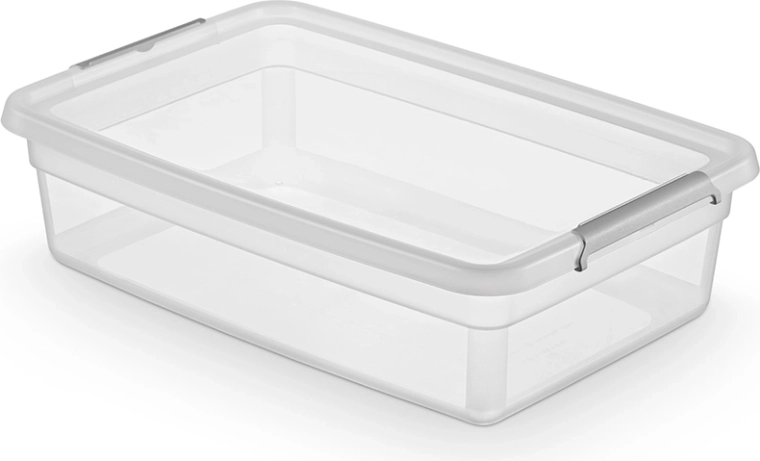 Caja de almacenamiento Basestore con tapa y clips 29 l (58 × 39 × 16 cm)