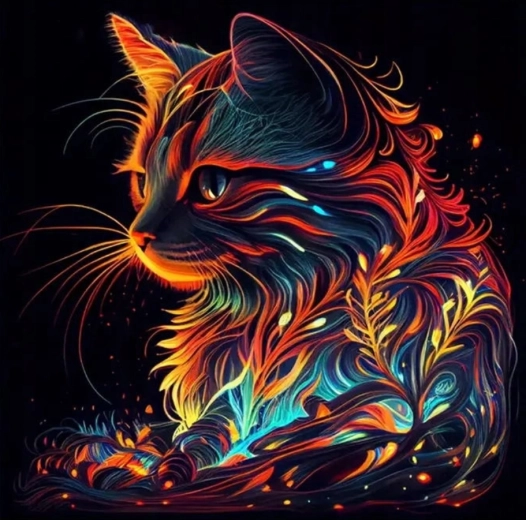 Pintura de diamantes Gato artístico 30 × 40 cm