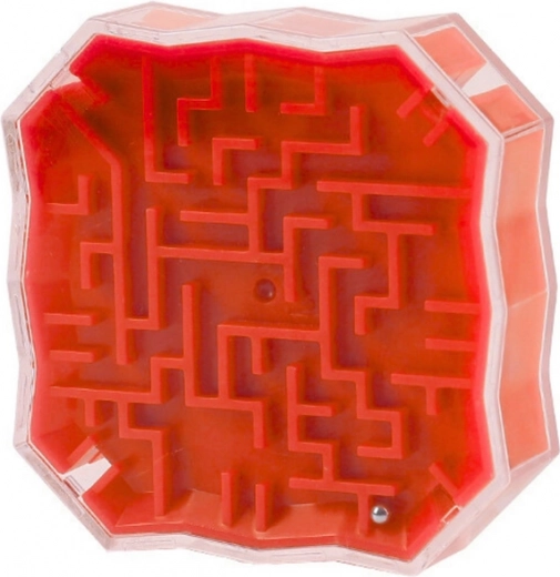 Juego lógico Laberinto con canica rojo