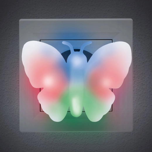 Luz nocturna LED de colores con forma de mariposa