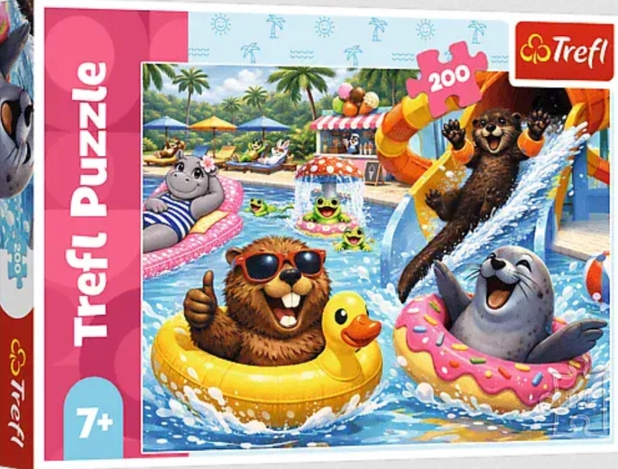 Puzzle Trefl Castores en la piscina 200 piezas