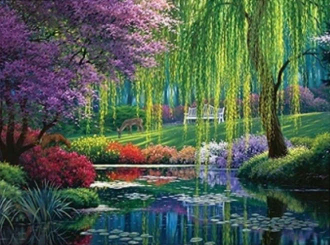 Pintura de diamantes «Verano en el parque» 30 × 40 cm