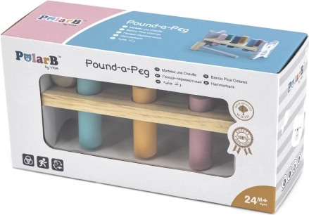 VIGA PolarB Banco de madera con martillo – Juguete Montessori