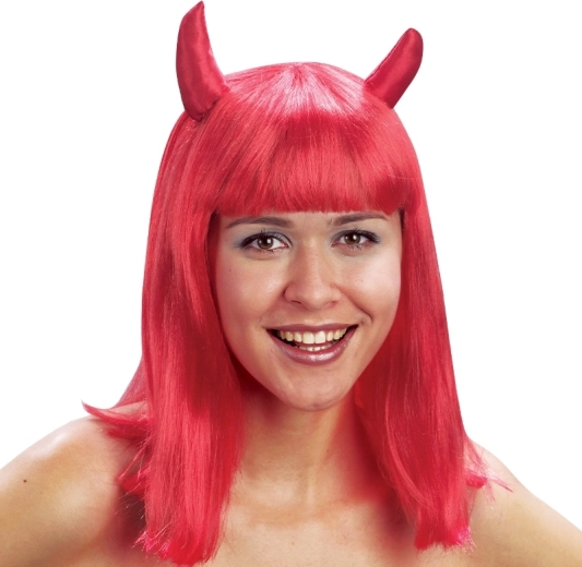 Peluca de diablita roja para niños