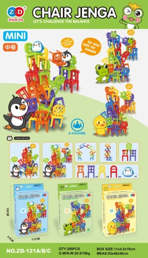 Mini juego de equilibrio con sillas – edición patito