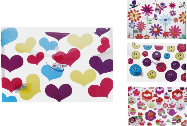 Carpeta con broche 33,5 × 23,5 cm, diseños surtidos