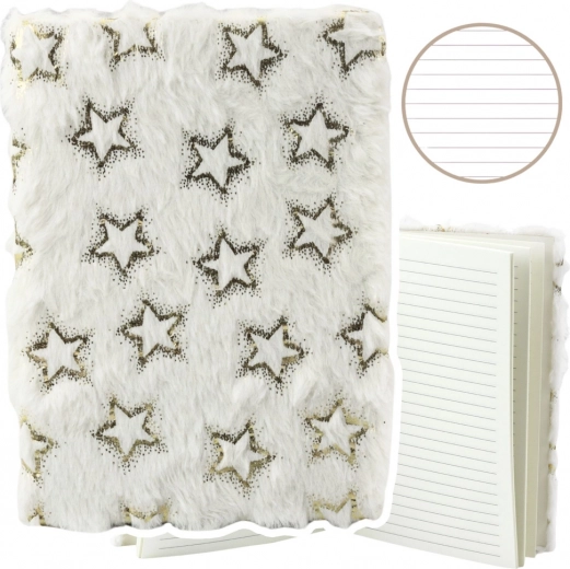 Cuaderno con funda de felpa Estrellas doradas A5 80 hojas