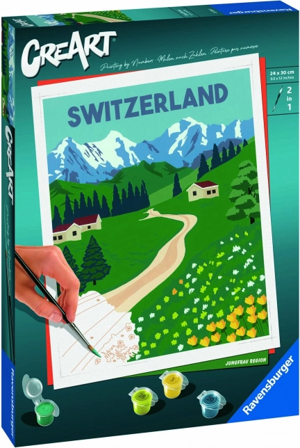 CreArt Jungfrau Region – pintura por números para niños y adolescentes