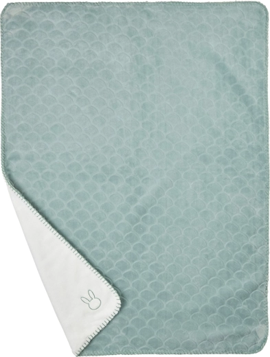 Manta reversible Nattou Lapidou coppergreen/white 75 × 100 cm