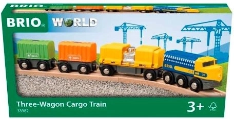 Tren de carga BRIO con tres vagones