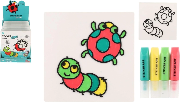Pegatinas para ventanas y dibujos para colorear con pinturas - 1 unidad