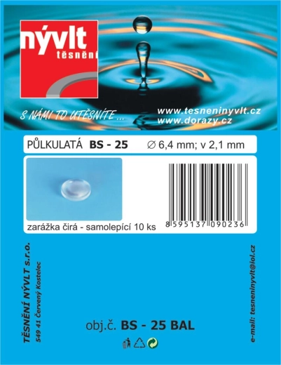 Topes semiesféricos transparentes autoadhesivos 6,4 × 2,1 mm, set de 10 uds
