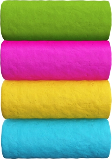 Cuatro colores de plastilina