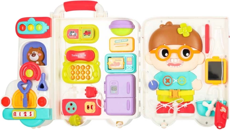 Maletín portátil lleno de actividades