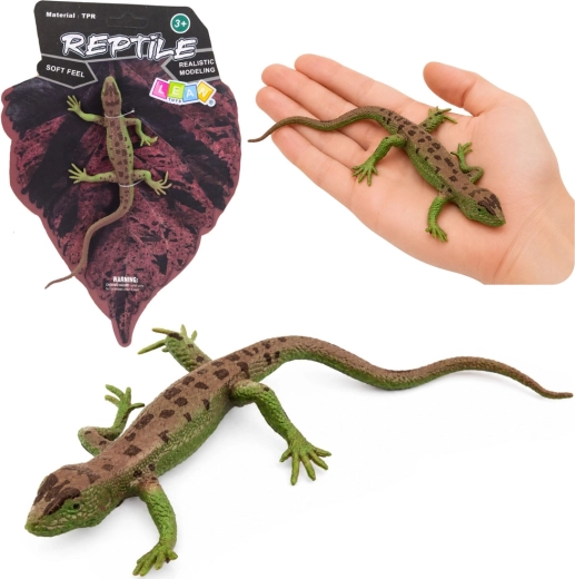 Figura realista de goma de lagartija común 15 cm
