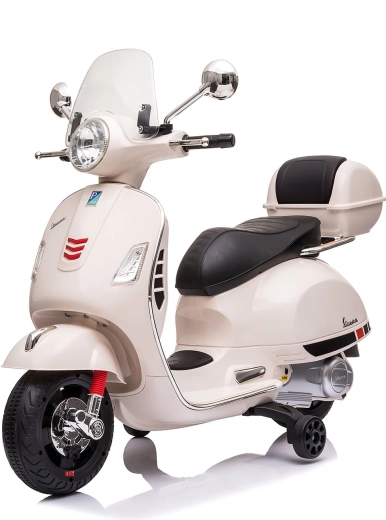 Motocicleta eléctrica infantil Chipolino Vespa GTS blanca