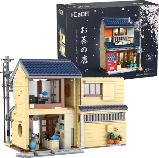 CaDA casa de té japonesa, kit de construcción con iluminación LED, 1200 piezas