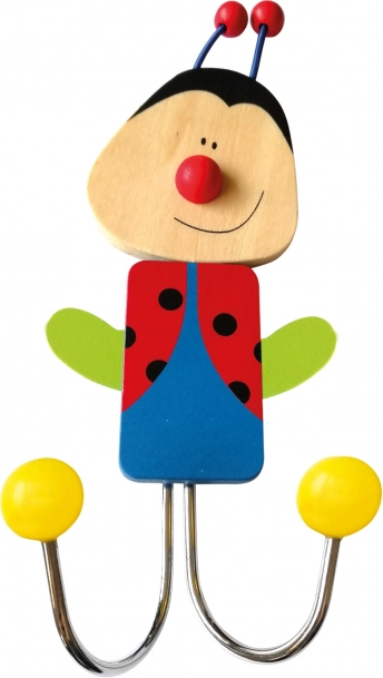Perchero infantil de madera Mariquita