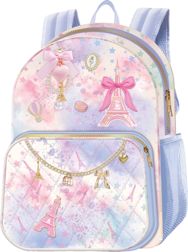 Mochila infantil deluxe Paris – acuarela con lazo