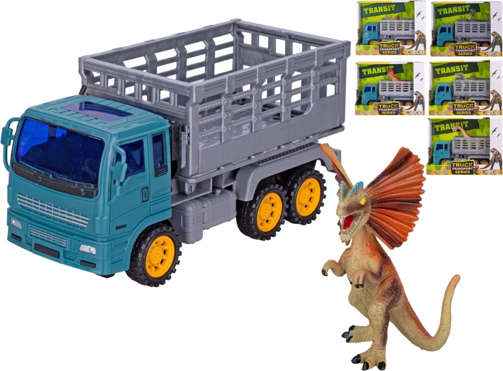 Camión de fricción con figura de dinosaurio