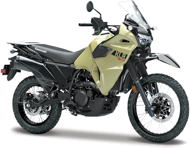 Maisto motocicleta Kawasaki KLR 650 caqui negra 1:18