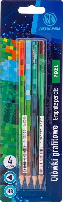 Lápices de dibujo triangulares ASTRA HB Pixel 4 uds.