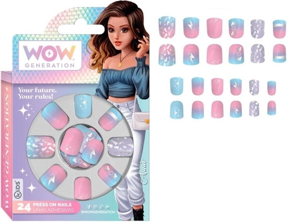 Uñas postizas autoadhesivas para niños – set de 24 uds