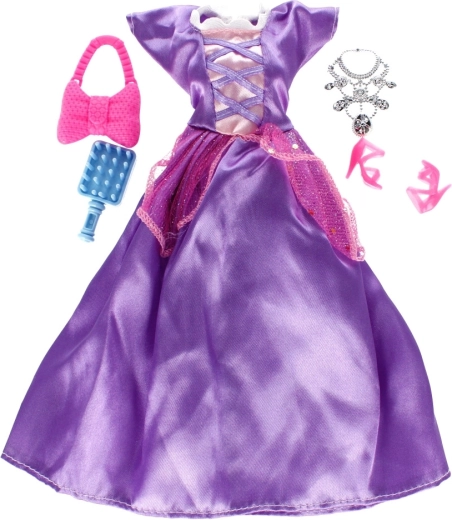 Vestido largo para muñeca con accesorios
