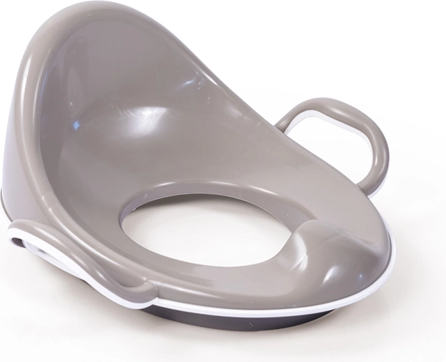 Asiento infantil antideslizante para WC con respaldo alto, gris