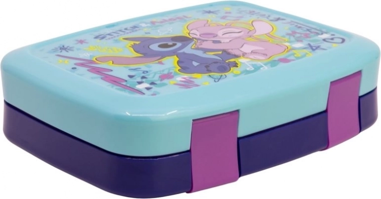 Caja para la merienda con compartimentos Angel y Stitch
