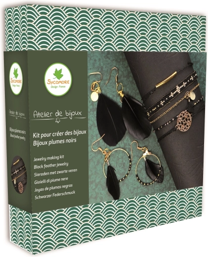 Fabricación de joyas – bisutería con plumas negras