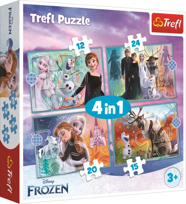 Frozen Puzzle 4 en 1 (12, 15, 20, 24 piezas) - Un mundo magnífico