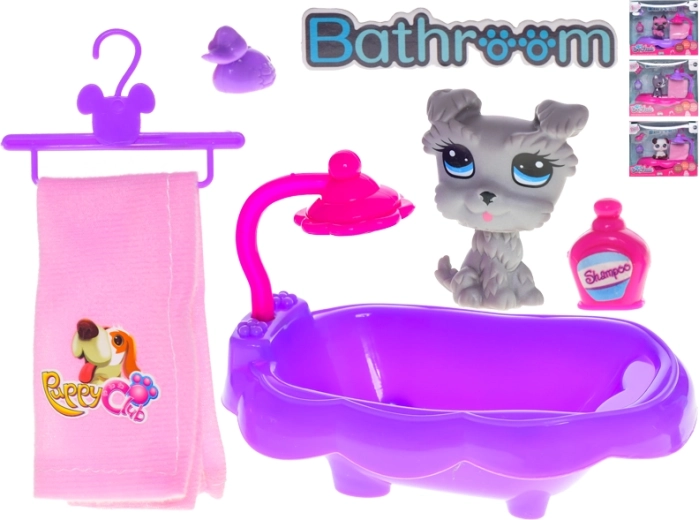 Perrito con bañera y accesorios – set de baño para niños a partir de 3 años