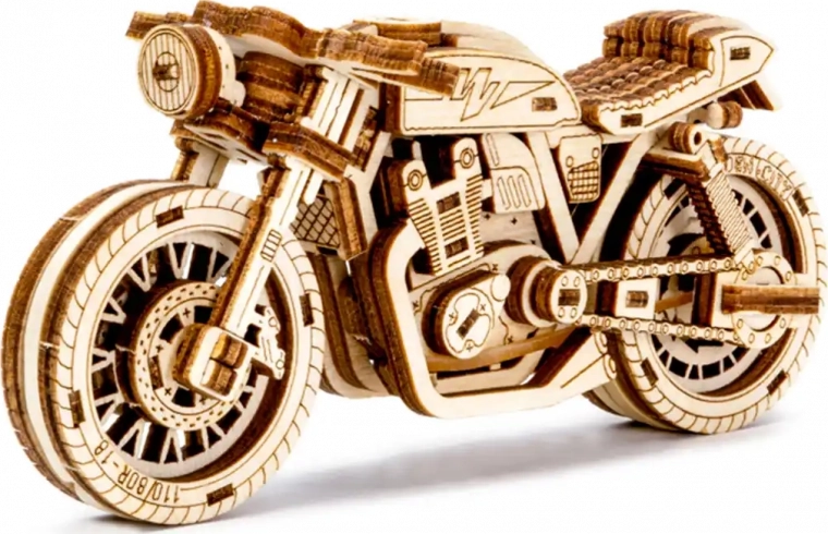 Puzle 3D de madera moto Café Racer – WOODEN CITY (85 piezas)