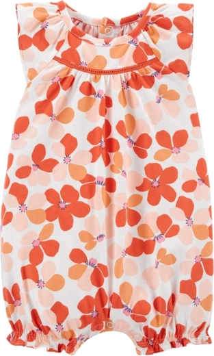 Mono de verano para niñas con estampado floral naranja CARTER'S