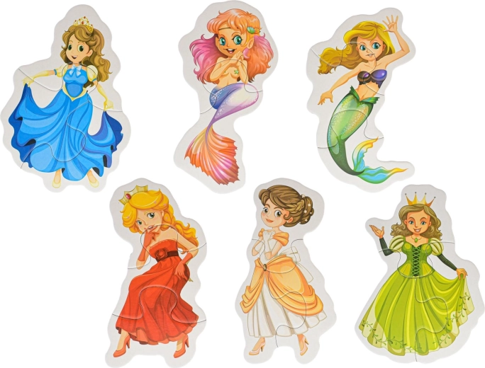 Puzle para niños Princesas 6 en 1