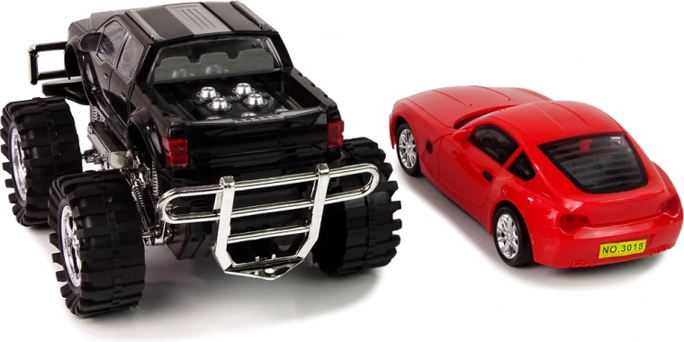 Potente monster truck con ruedas grandes