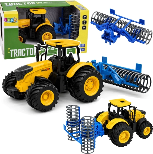 Tractor agrícola infantil con rodillo cultivador 1:24 con luces y sonidos