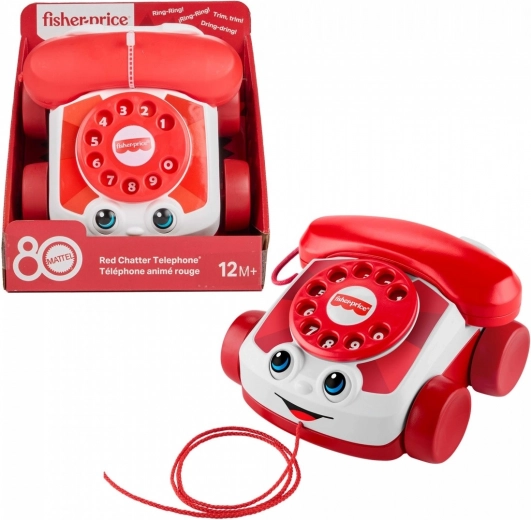 Teléfono Fisher-Price Chatter – edición aniversario por los 80 años de MATTEL, rojo