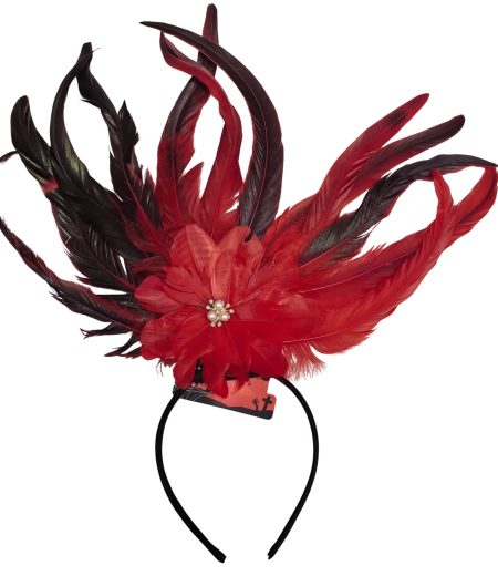 Diadema de Halloween con plumas y flor