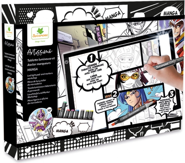 Artissimo - Set creativo Manga con tableta de luz