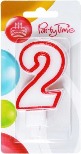 Vela de cumpleaños número 2 roja