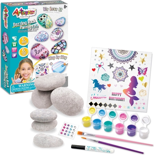 Tasia pintura sobre piedras – kit creativo para niños