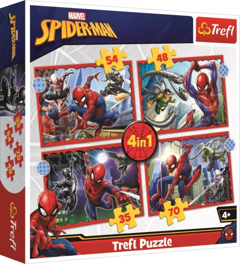 Puzle 4 en 1 Spider-Man Heroico
